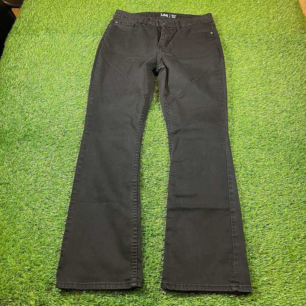 Lee Regular Fit Boot Cut Mid Rise Black Denim Jeans